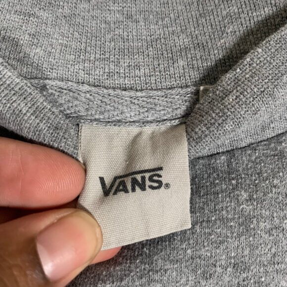 VANS WOMENS SMALL GRAY PULLOVER CREW NECK SWEATER COLORFUL LOGO SKATER - Picture 7 of 13